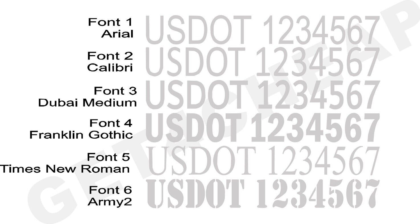 US DOT # Vinyl Decal (Set of 2)