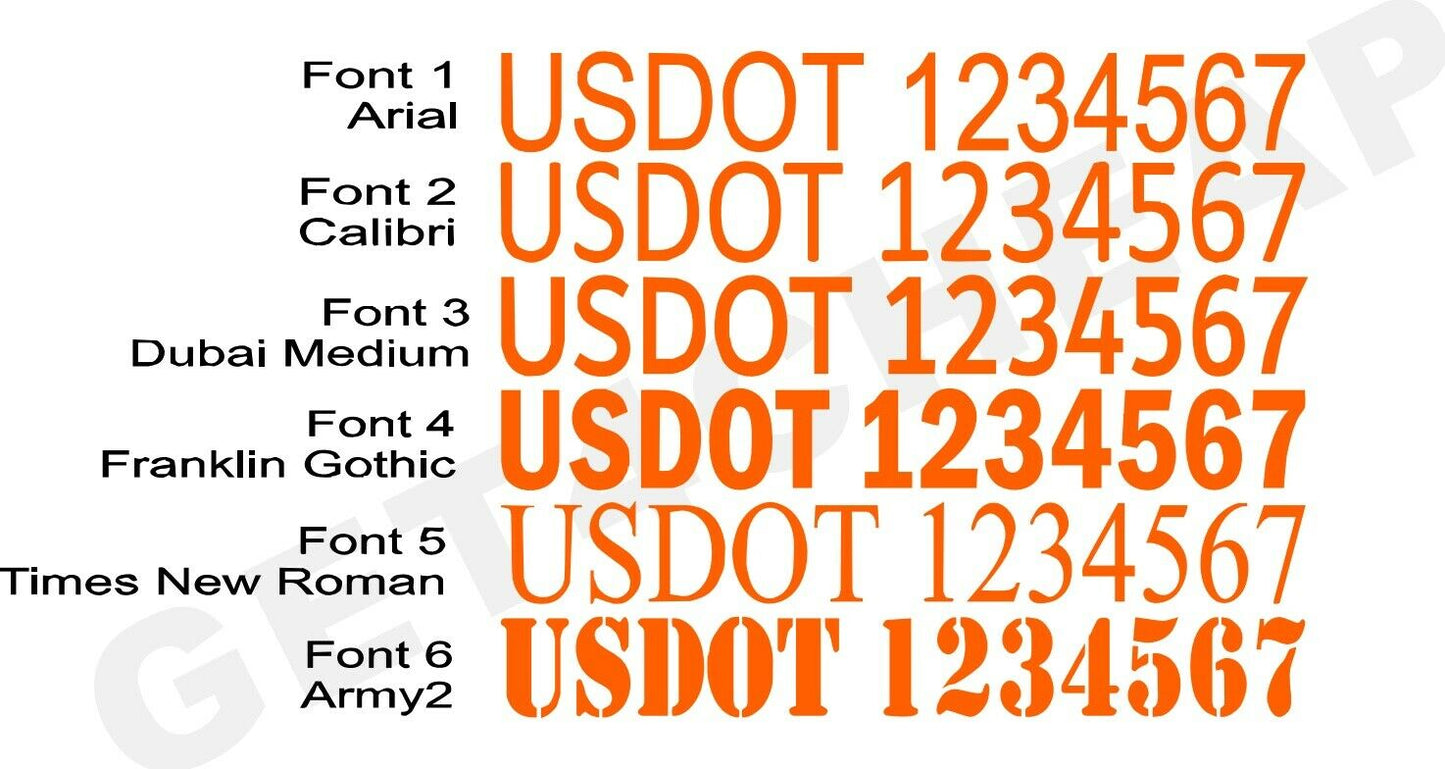 US DOT # Vinyl Decal (Set of 2)