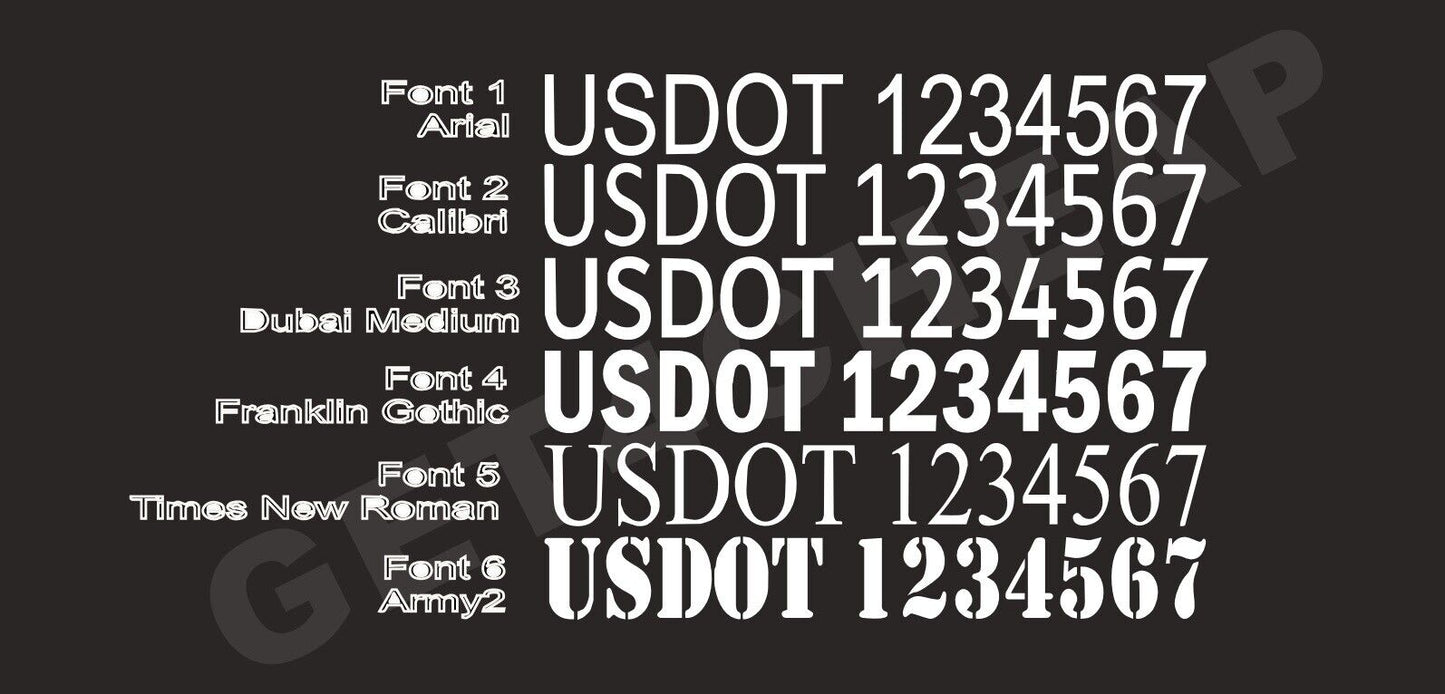 US DOT # Vinyl Decal (Set of 2)