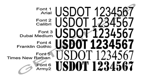 US DOT # Vinyl Decal (Set of 2)